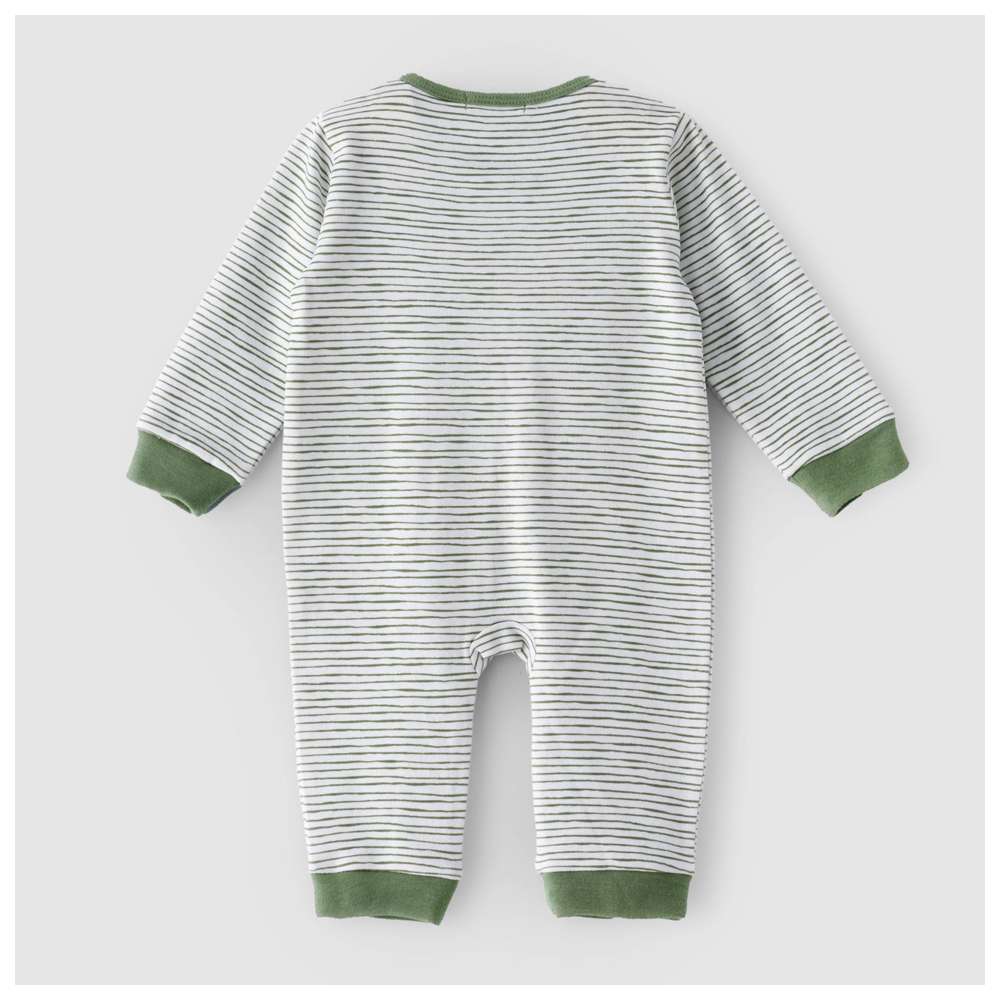 Boo Boo - Baby Front Zip Romper - Mint/Grey
