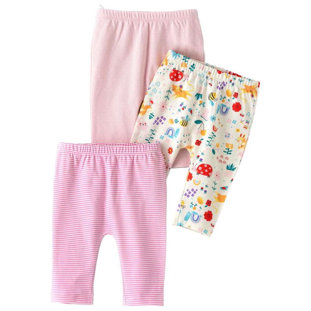 Boo Boo - 3pc-Set - Baby Girl Printed Leggings