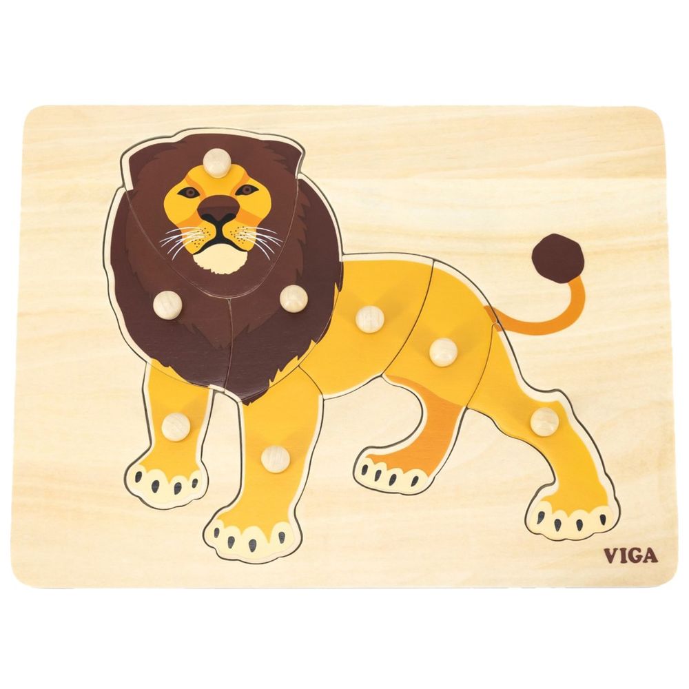 Viga - Montessori Lion Puzzle Set - 8pcs