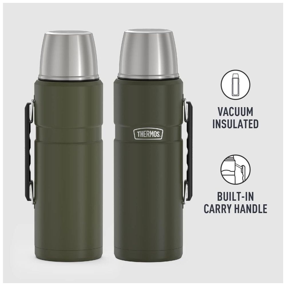 Thermos - Vacuum Insulated Thermal Bottle - Army Green - 1200ml
