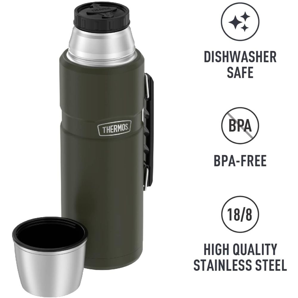 Thermos - Vacuum Insulated Thermal Bottle - Army Green - 1200ml
