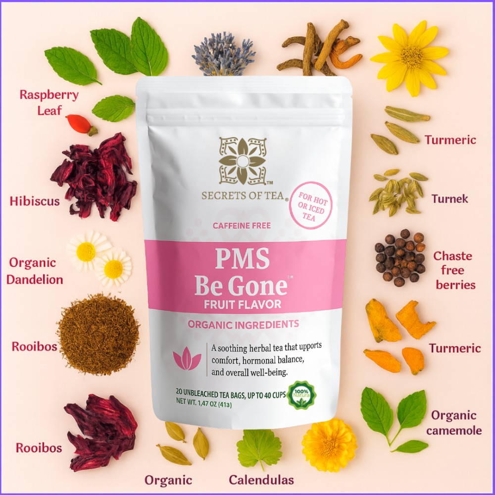 Secrets Of Tea - PCOS & PMS Be Gone Tea Support