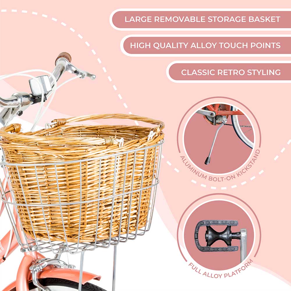 Spartan - Platinum City Bike 24 Inch - Blush Pink 