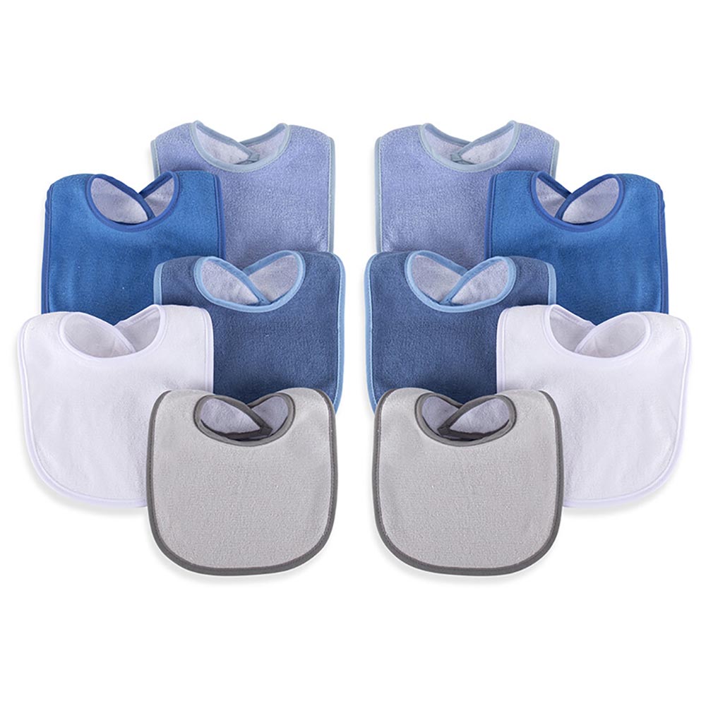 Sugar Sprinkle - Luxe Cotton Bibs - Pack Of 10 - Blue