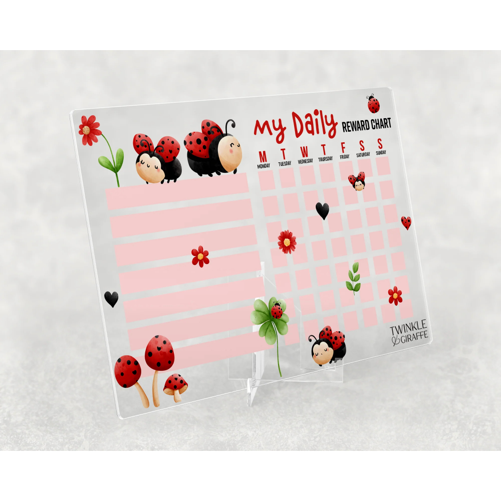 Twinkle & Giraffe Designs - Ladybug Acrylic Reward Chart