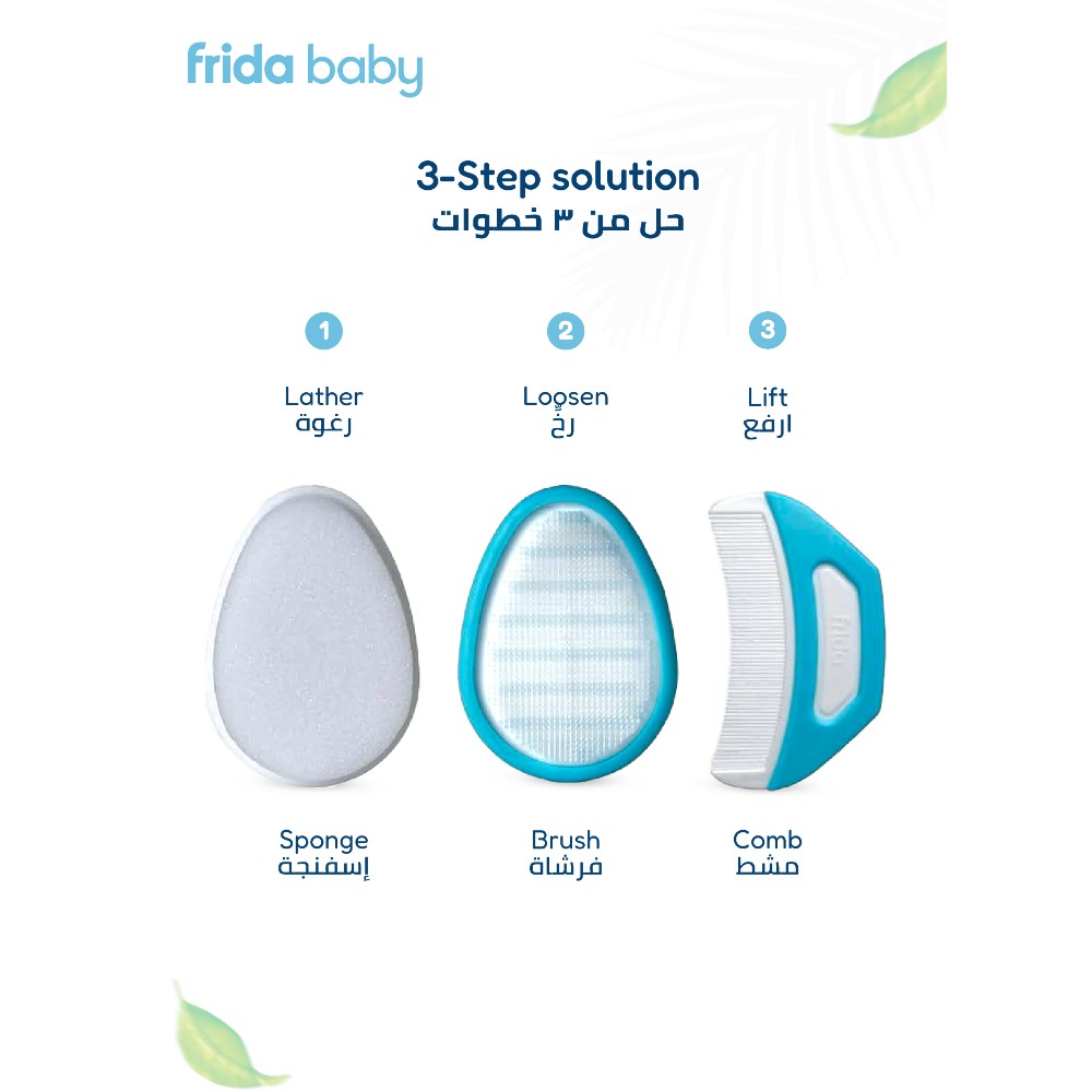 Fridababy - Derma Frida 3-Step Flake Fixer Cradle Cap System - Blue/White