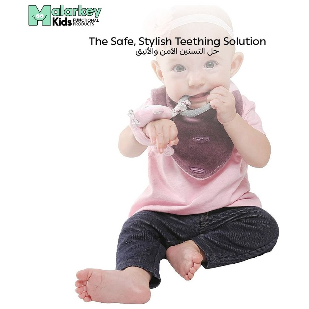 Buddy Bib - 3-in-1 Sensory Teething Toy & Bib Pinky Penguin