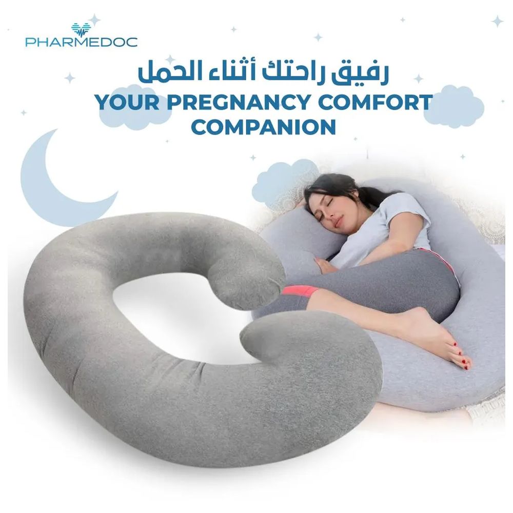 PharMeDoc - C-Shape Maternity Pillow With Cooling Cover