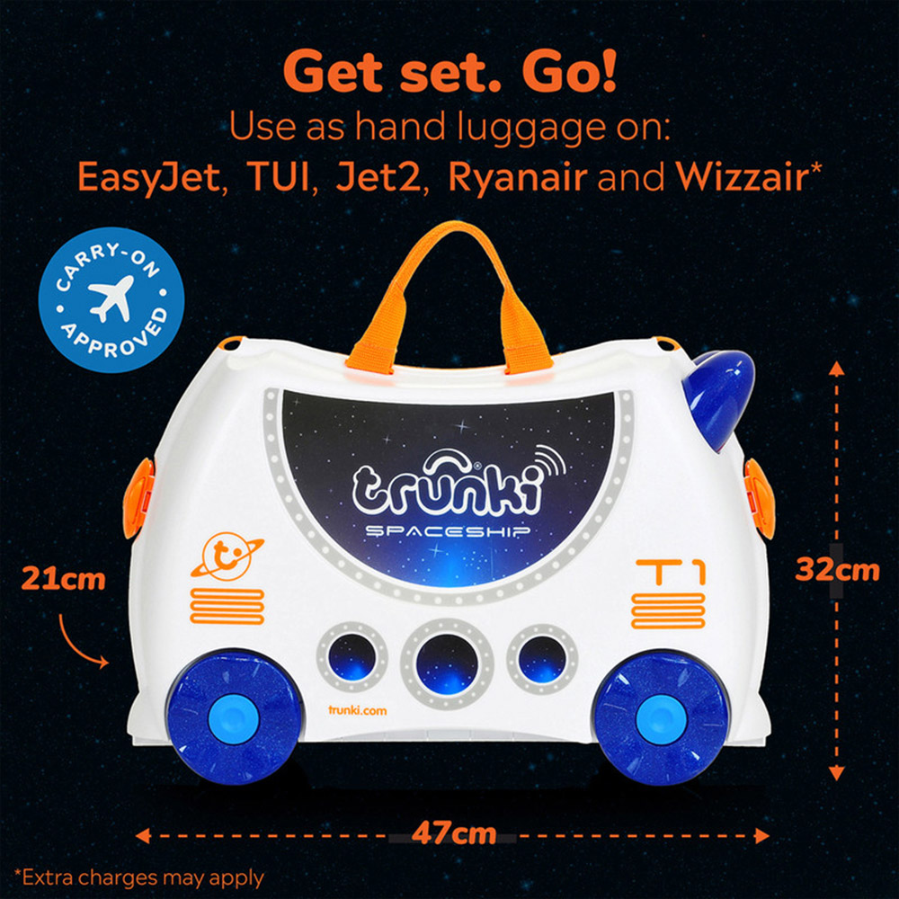 Trunki Ride-On Suitcase & Hand Luggage - Skye The Spaceship