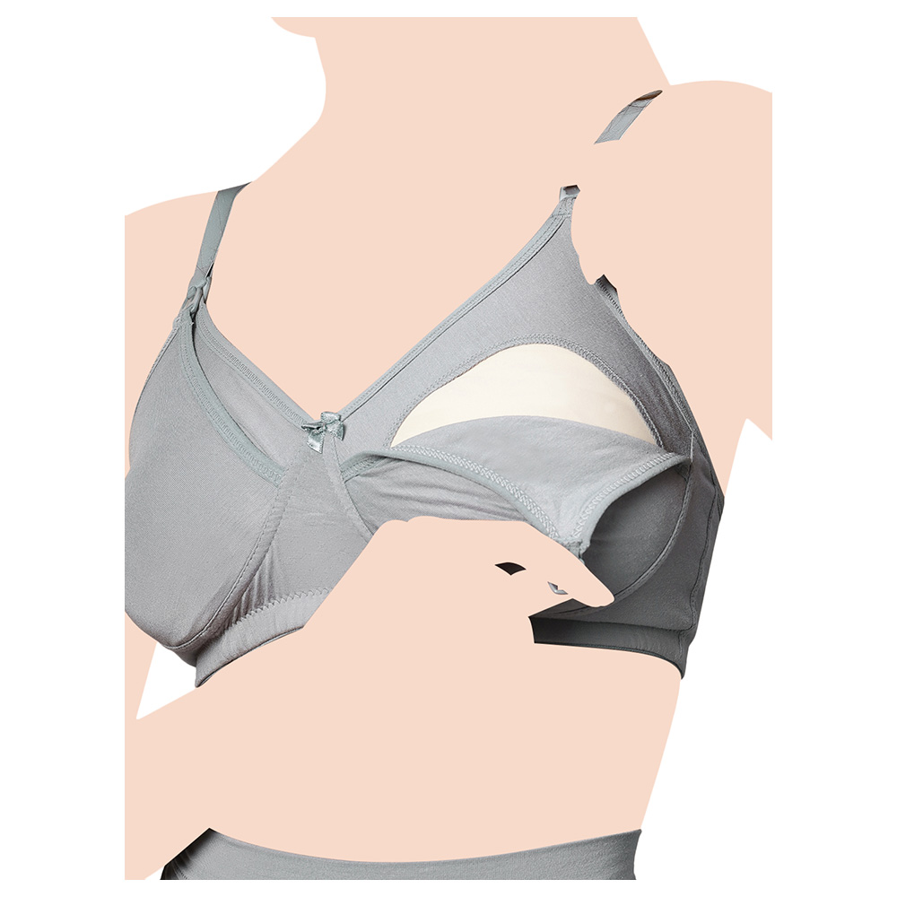 Tummy - Bamboo Cotton Maternity Nursing Bra - Grey