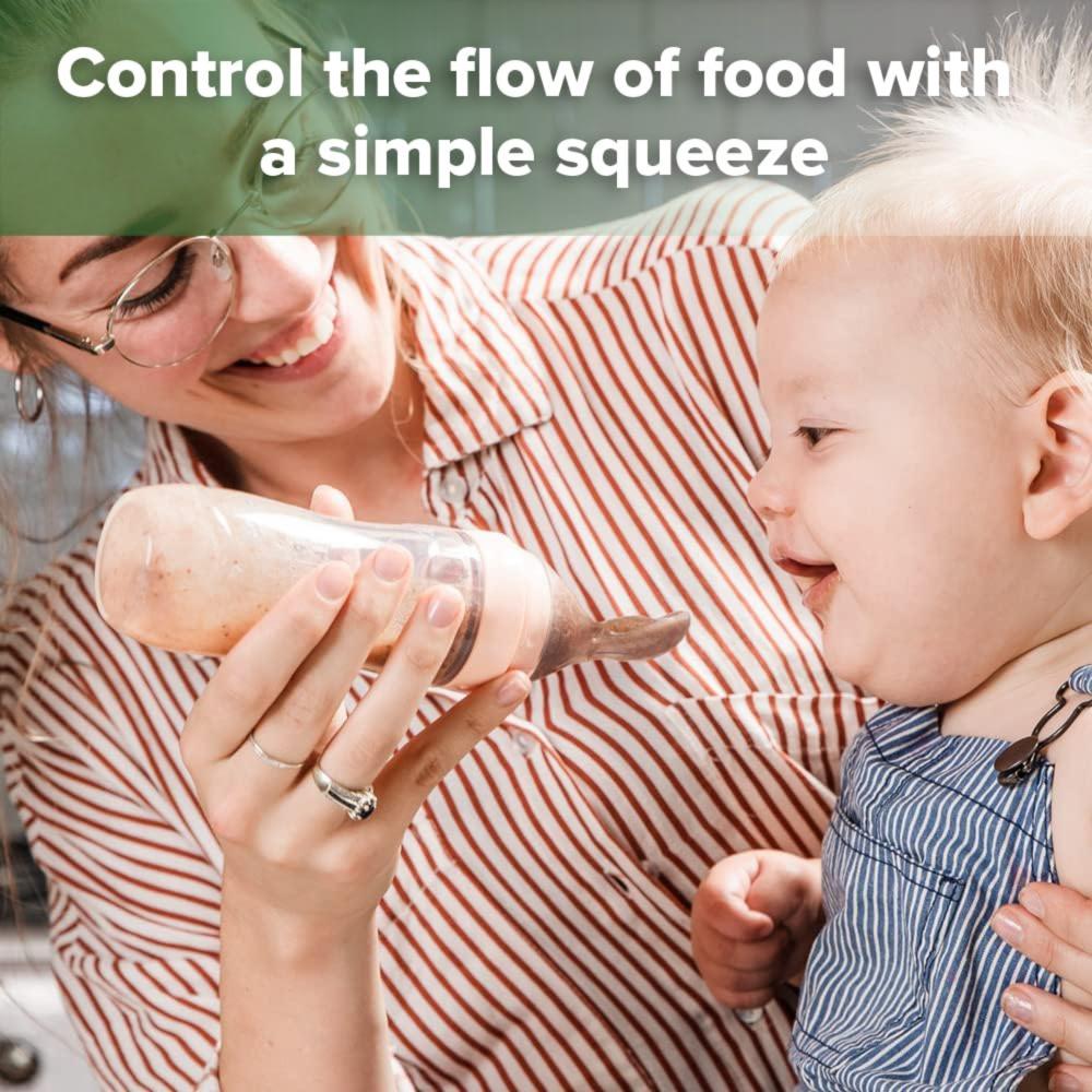 Haakaa - Silicone Baby Food Dispensing Spoon - Peach