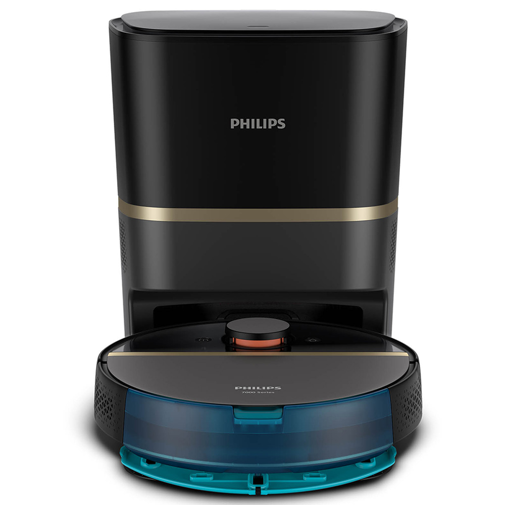 Philips - HomeRun 7000 Series Aqua Vacuum & Mop Robot 5200 mAh - Black