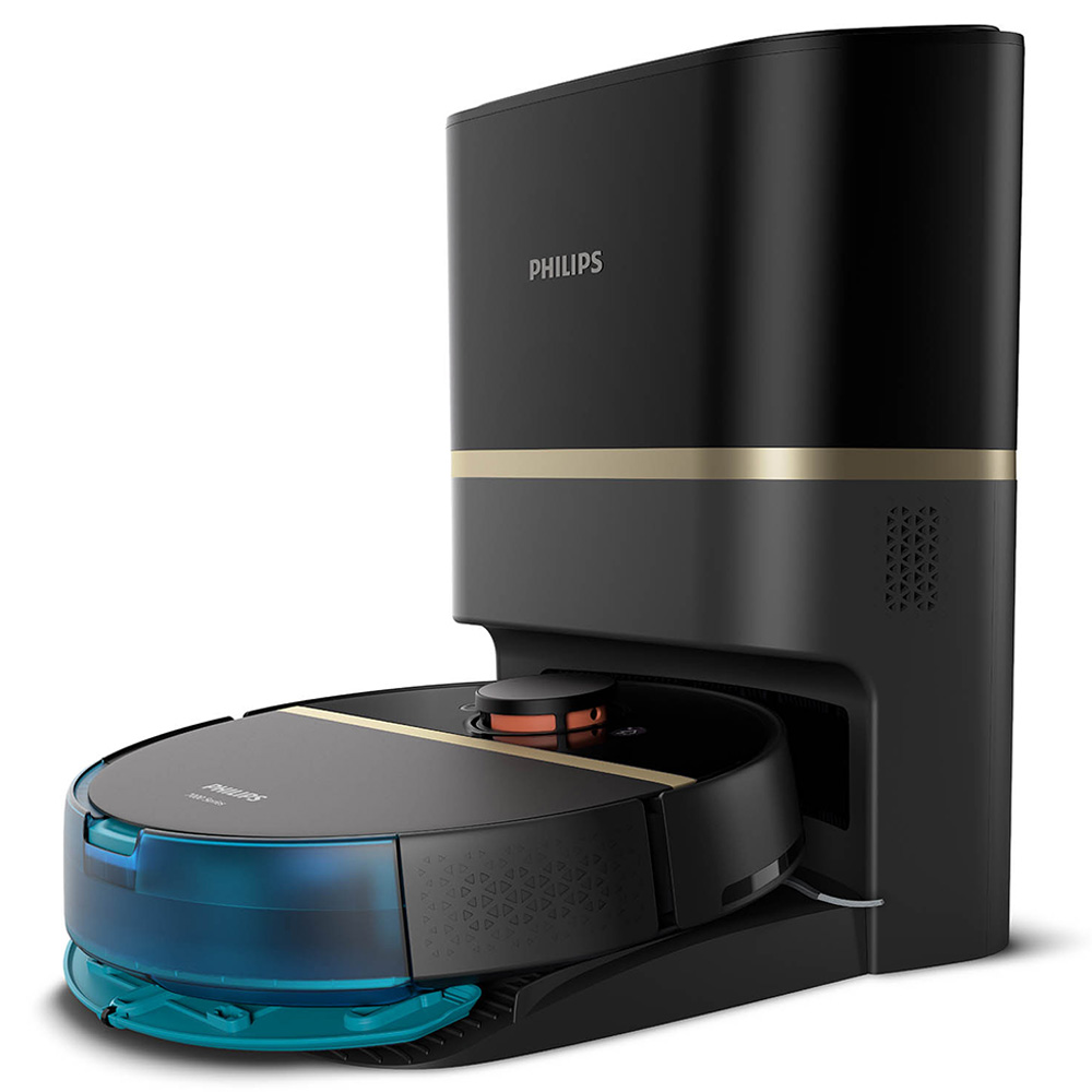 Philips - HomeRun 7000 Series Aqua Vacuum & Mop Robot 5200 mAh - Black