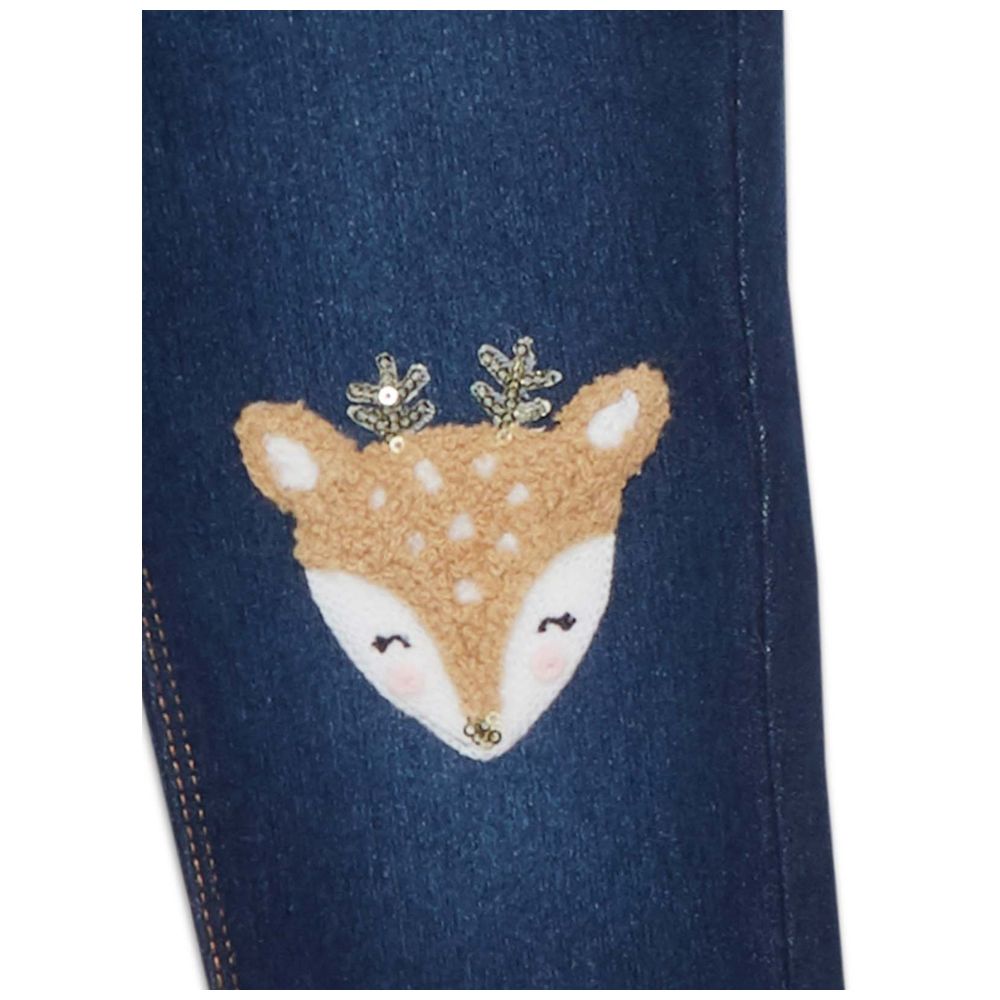 Little Kangaroos - Girl's Faded Jeans - Navy Blue