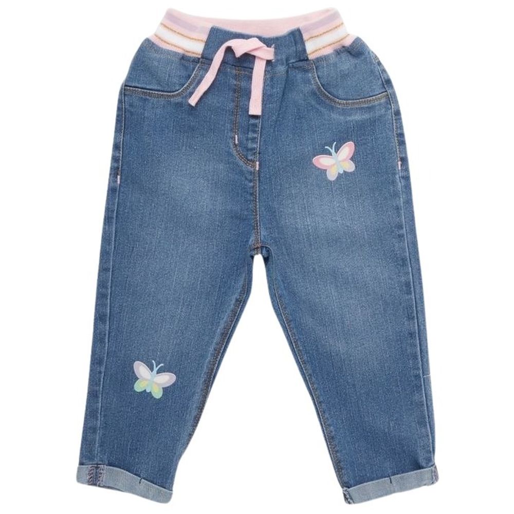 Little Kangaroos - Fully Elastic Jeans With Drawstring - Light Blue