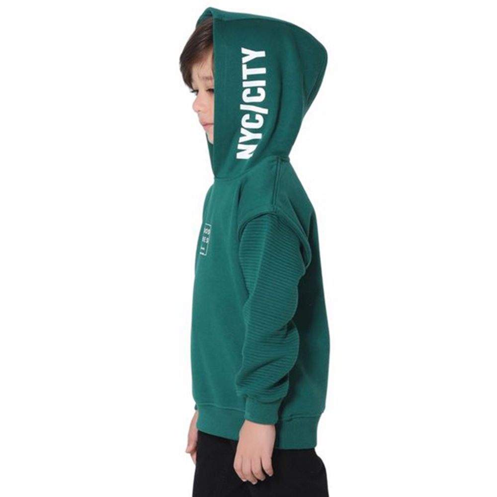Little Kangaroos - Boy Good Vibes Hooded Sweatshirt - Green