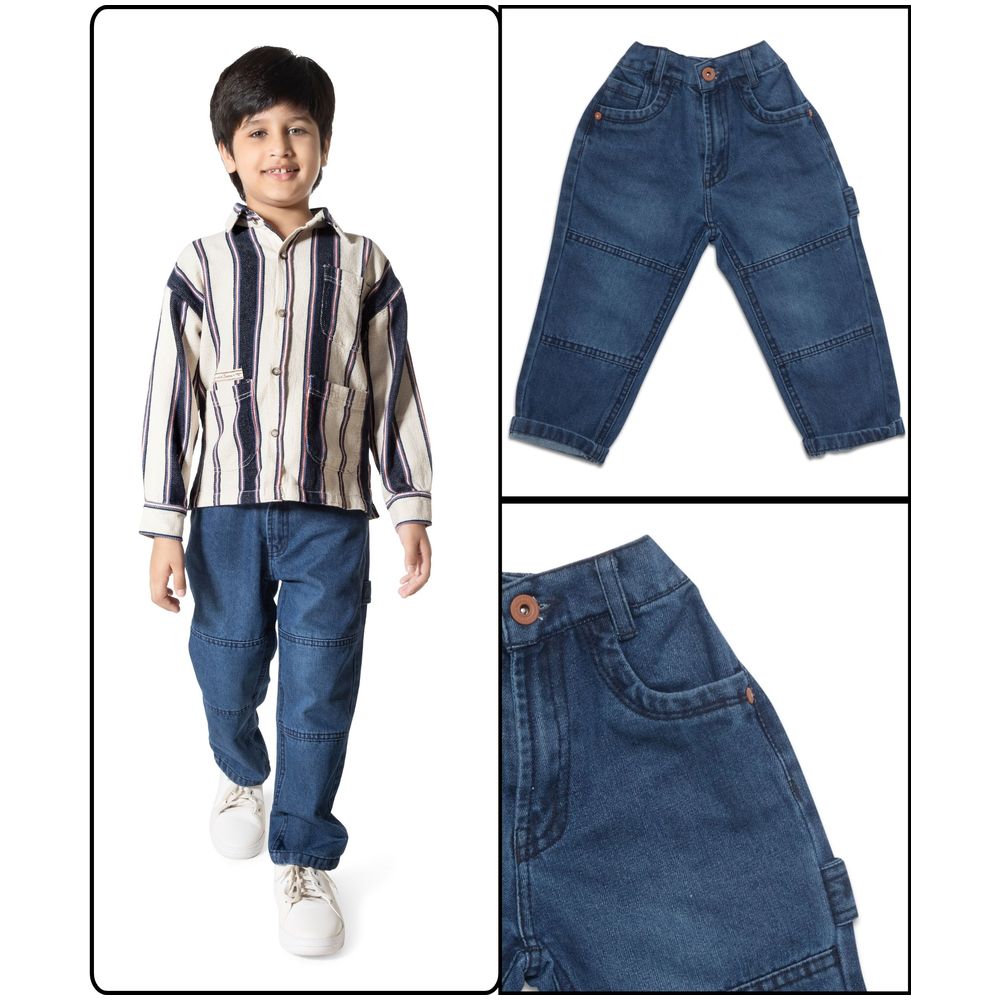 Little Kangaroos - Boy Loose Fit Denim Jeans - Dark Blue