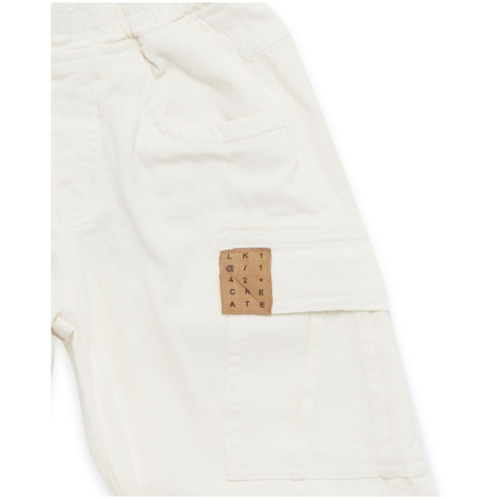 Little Kangaroos - Boy Elasticated Cargo Jeans - Natural