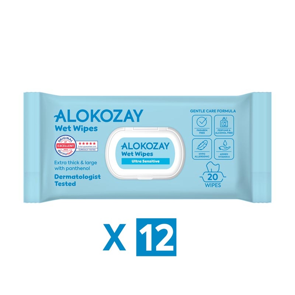 Alokozay Baby Wipes Ultra Sensitive - 20s x 12 Packs - 240S