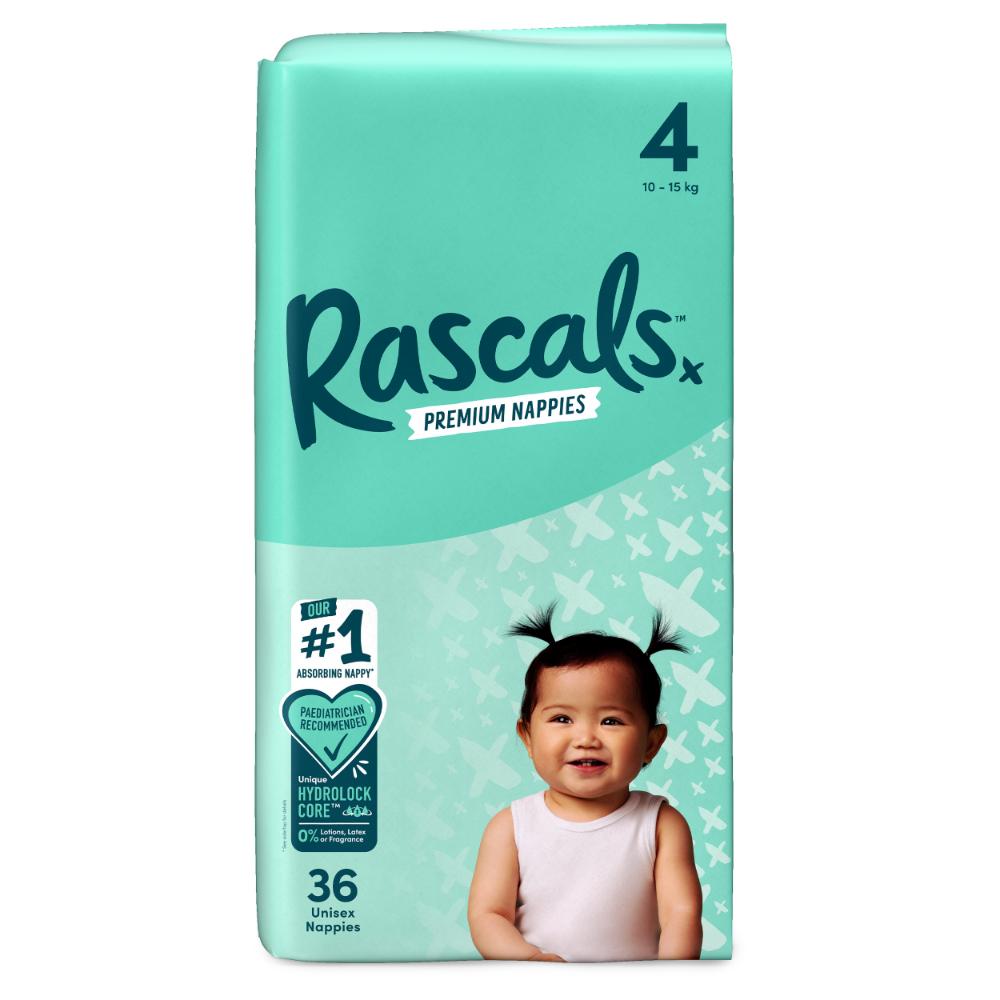 Rascal + Friends - Premium Baby Diapers - 10-15 Kg - Size 4 - 36 Count