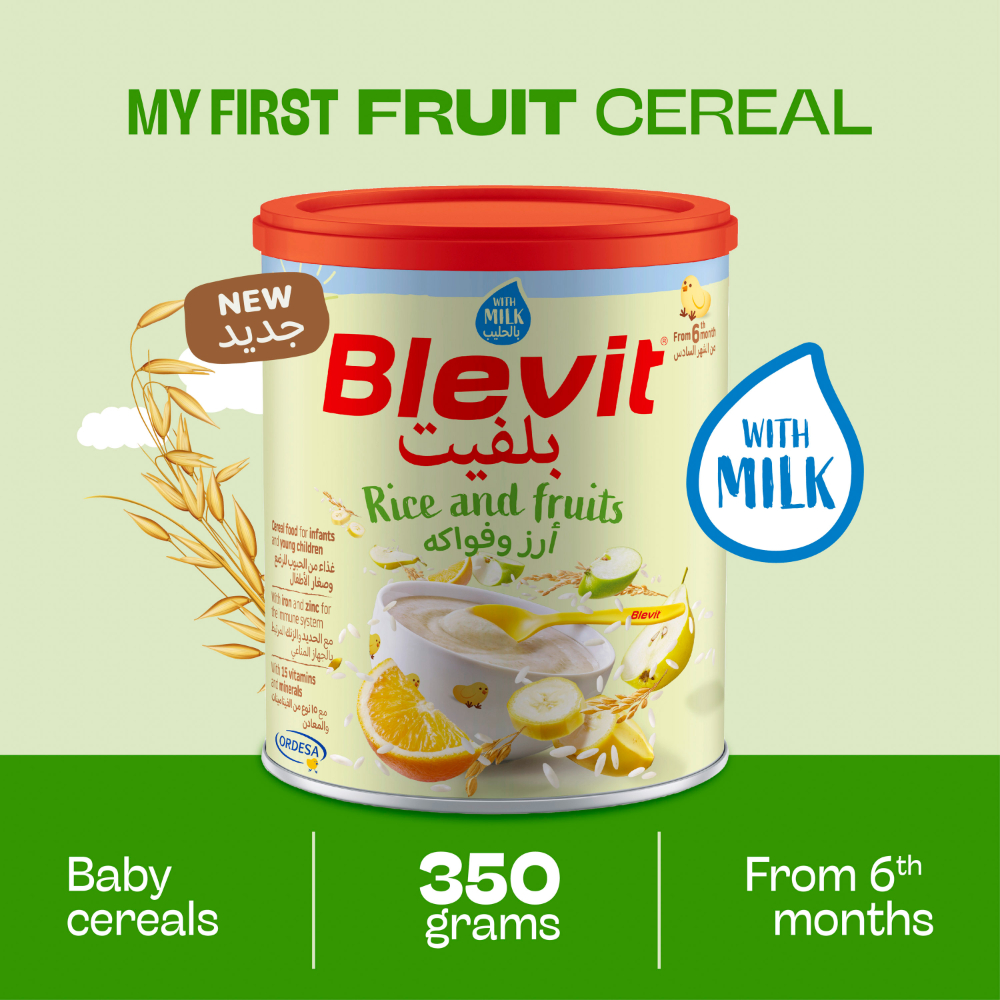 Ordesa - Blevit Rice and Fruits Cereal 350g - Pack of 12