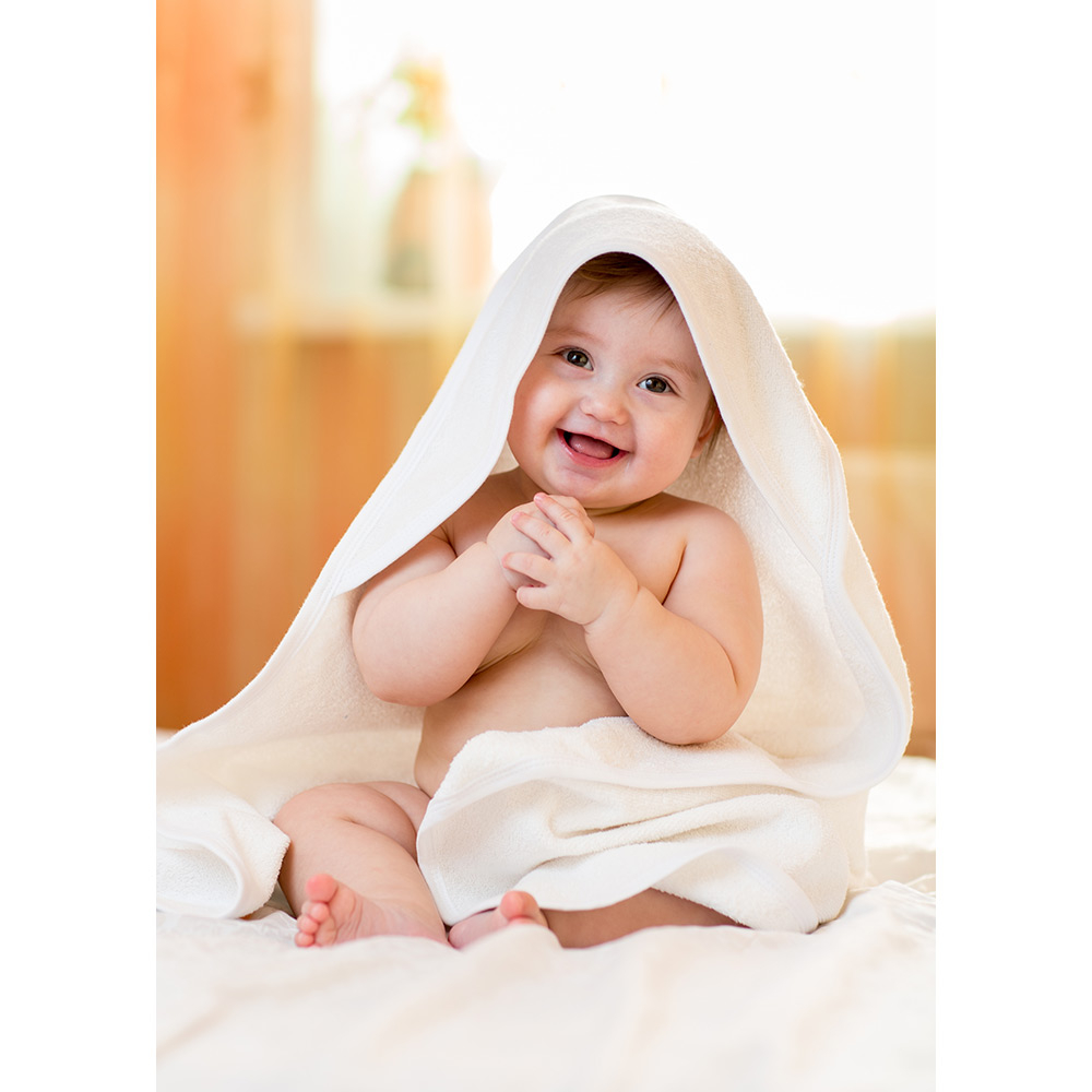 Tiny Toes - Baby Hooded Towel 100% Cotton - Beige