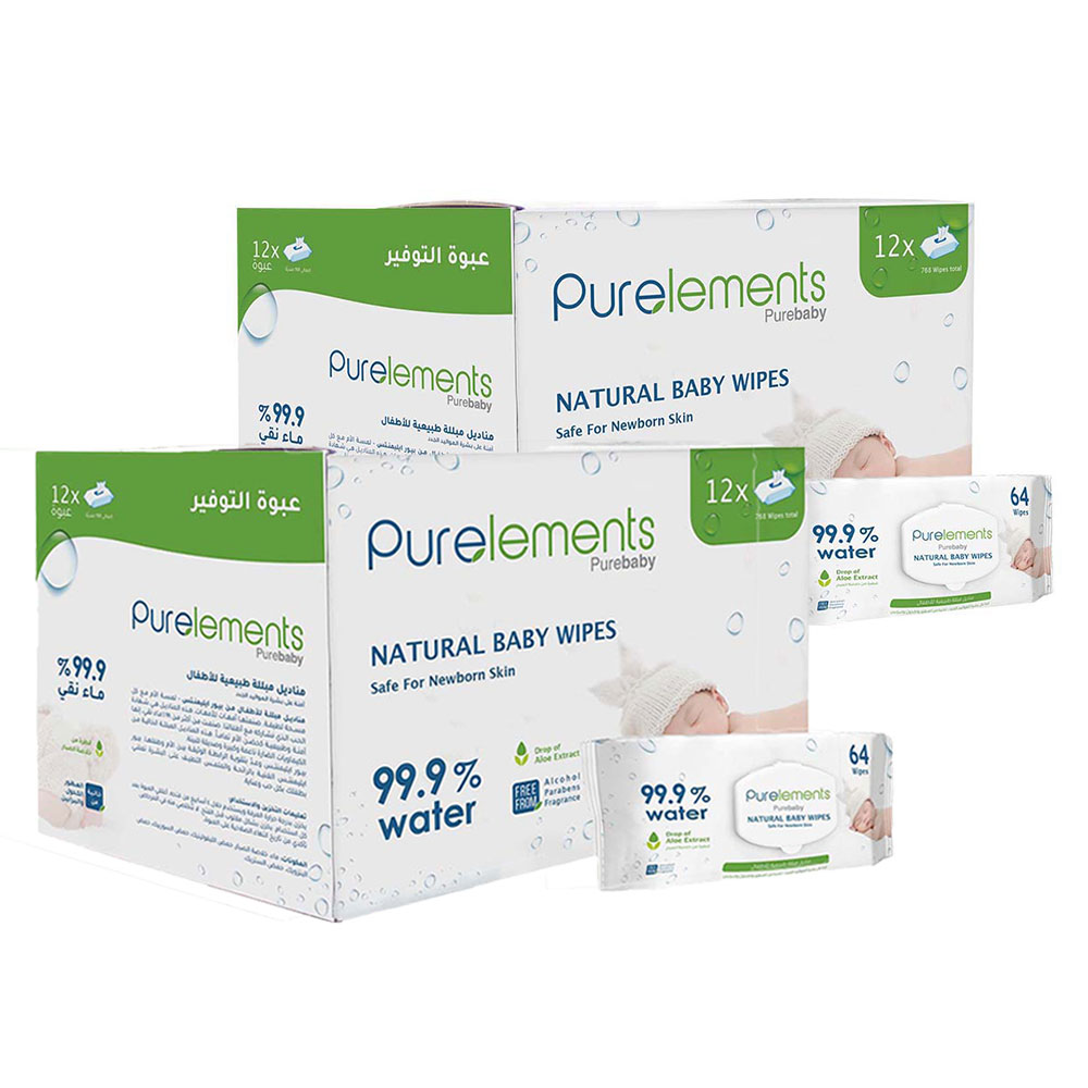Purelements - Aloe Natural 99.9% Water Wipes - 1536pcs