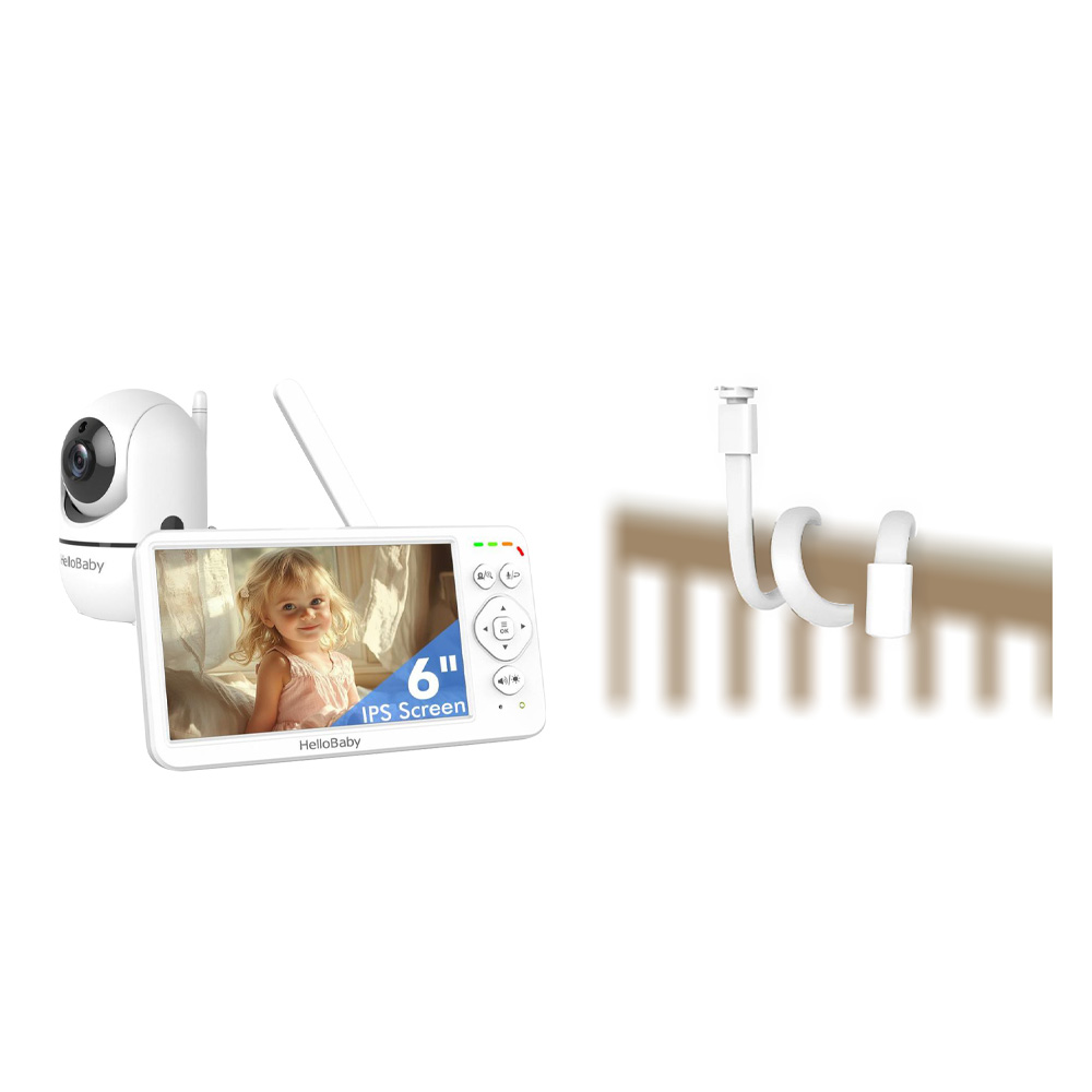 Hello Baby - 6 Inch IPS Screen Portable Baby Video Monitor With Baby Monitor Mount Stand