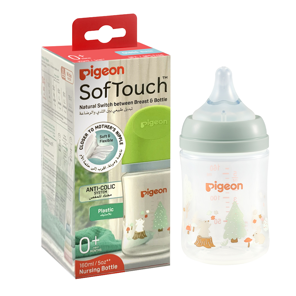 Pigeon - Softouch Wide Neck Feeding Bottle - Rabbit - 160 ml - Pack of 2