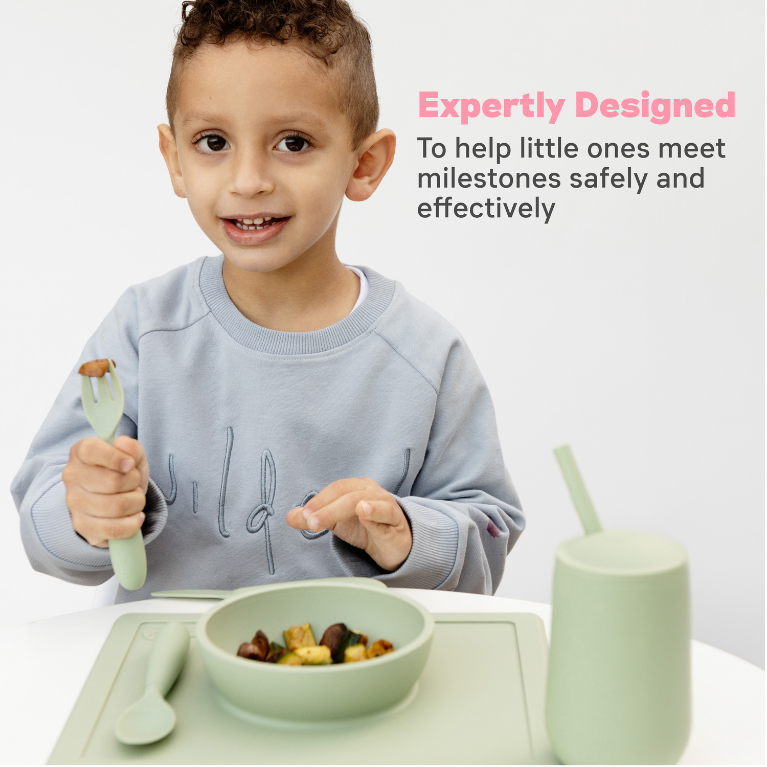 Ezpz Happy Utensils - Sage