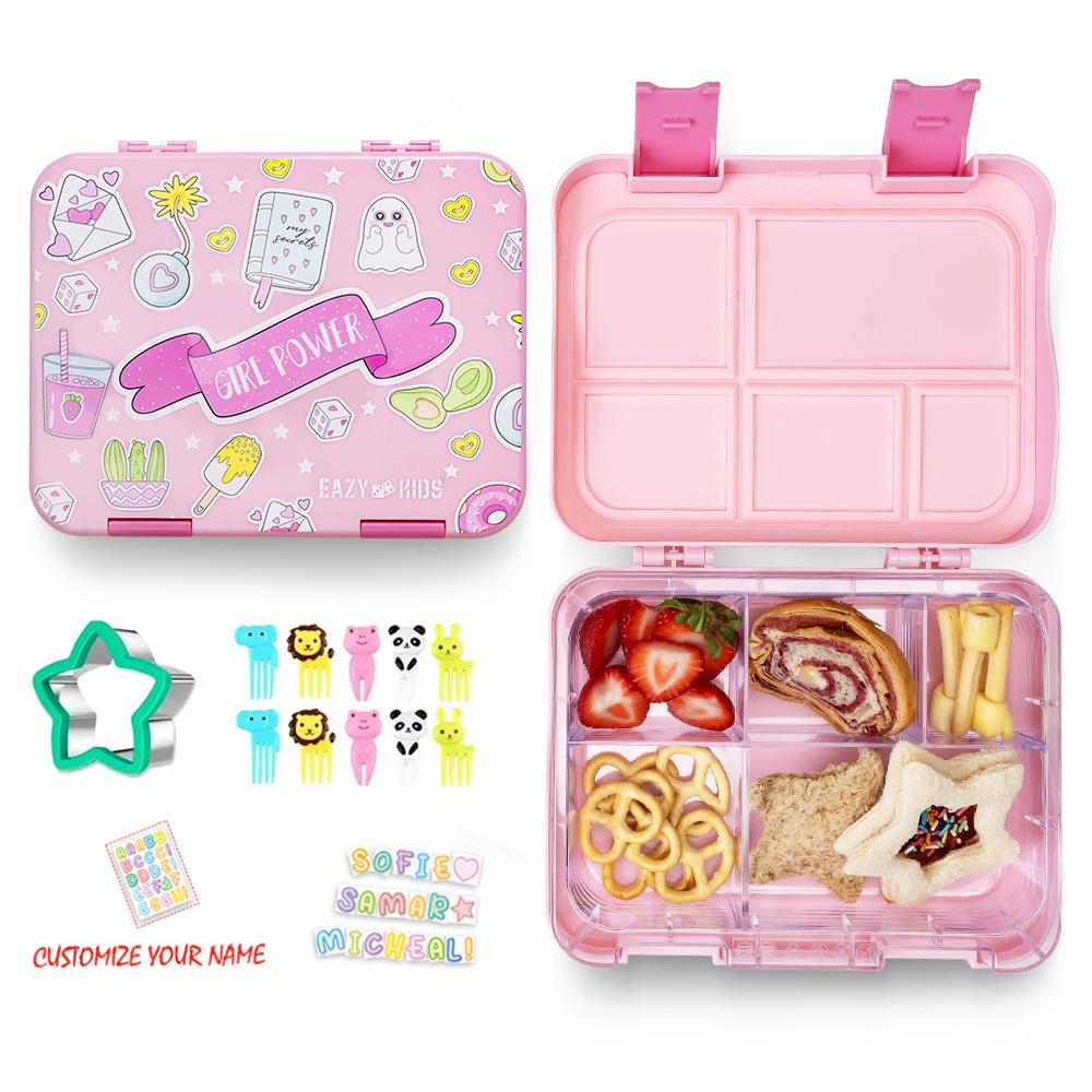 Eazy Kids - Bento Lunch Box with Sandwich Cutter Set - Girl Power