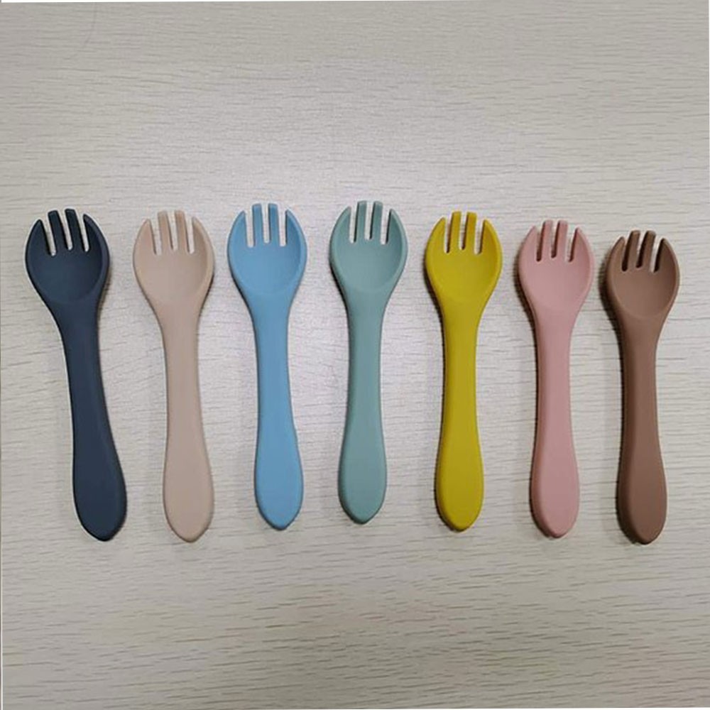 Dove and Dovelet Silicone Fork & Spoon Set - Muted Clay