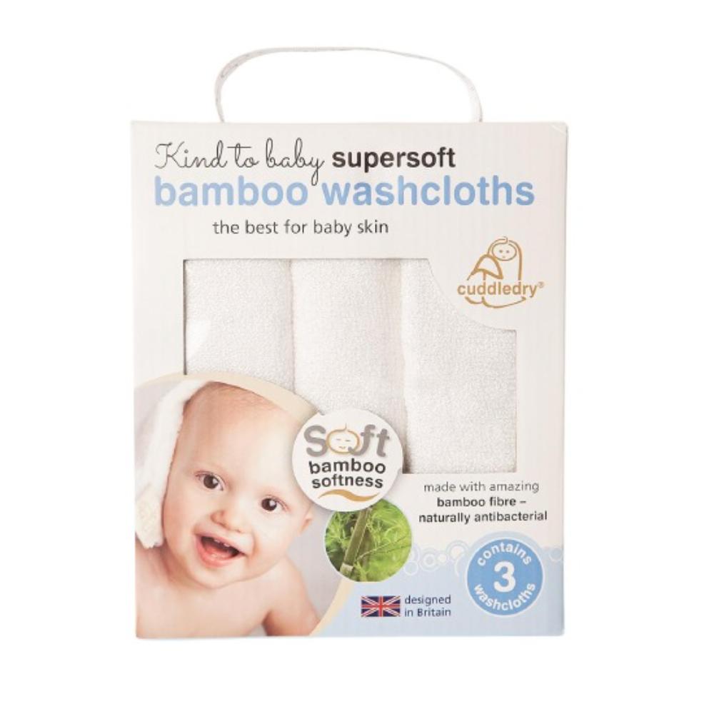 Cuddledry Bamboo Washcloths - White
