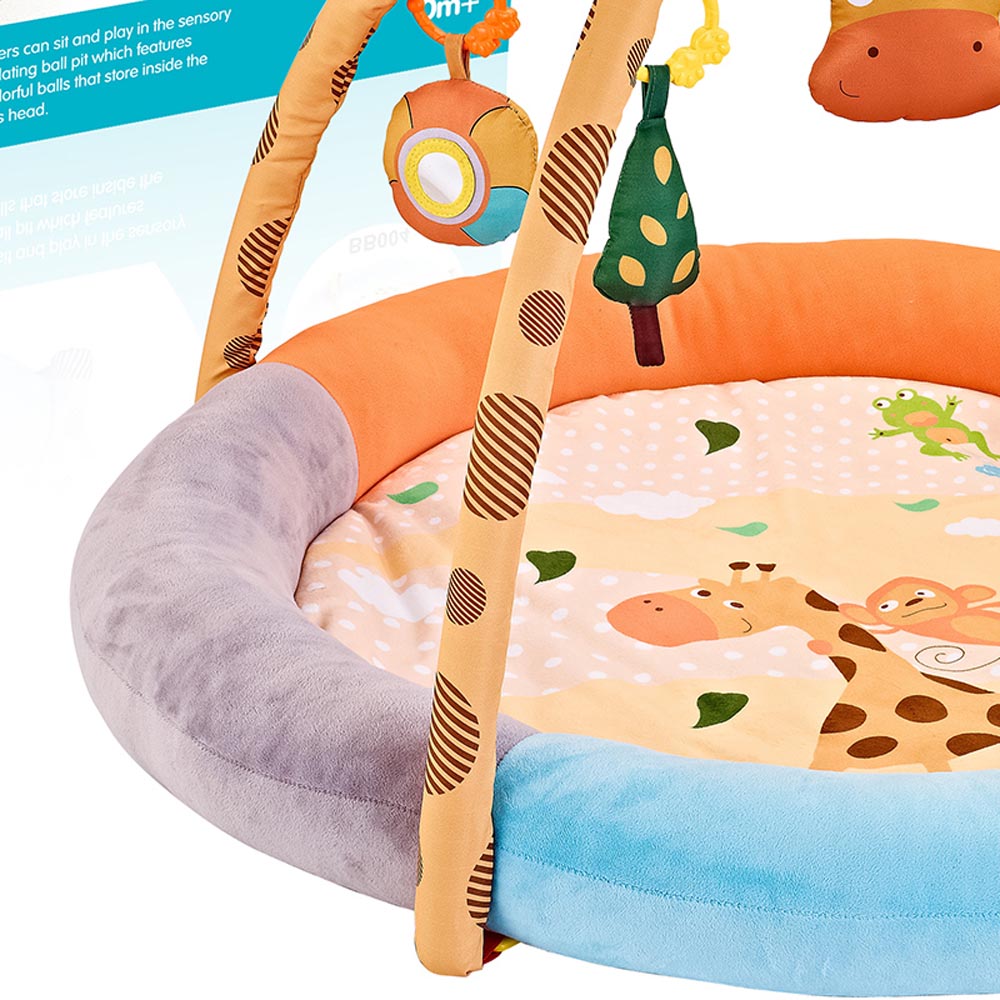 Little Angel Baby Round Comfy Play Mat Activity Gym - Giraffe