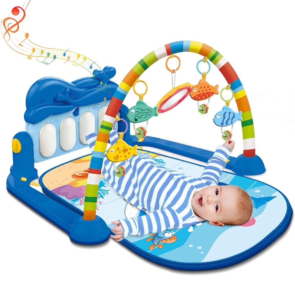 Huanger - Baby Piano Fitness Gym with Playing Toys - Blue