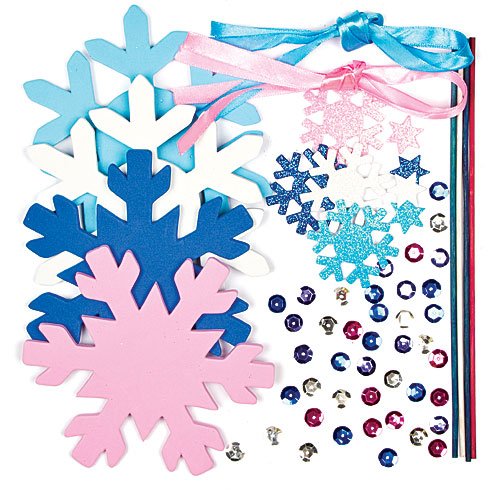 Baker Ross - Snowflake Glitter Wand Kits - Pack of 4