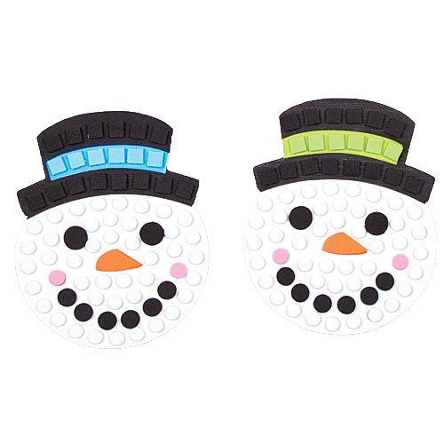 Baker Ross - Snowman Mosaic Coaster Kits - Pack of 6