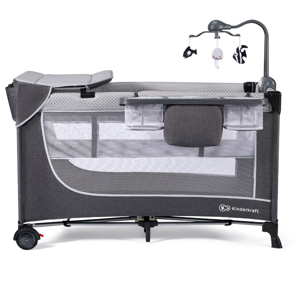 Kinderkraft - Leody Travel Cot With Accessories - Grey