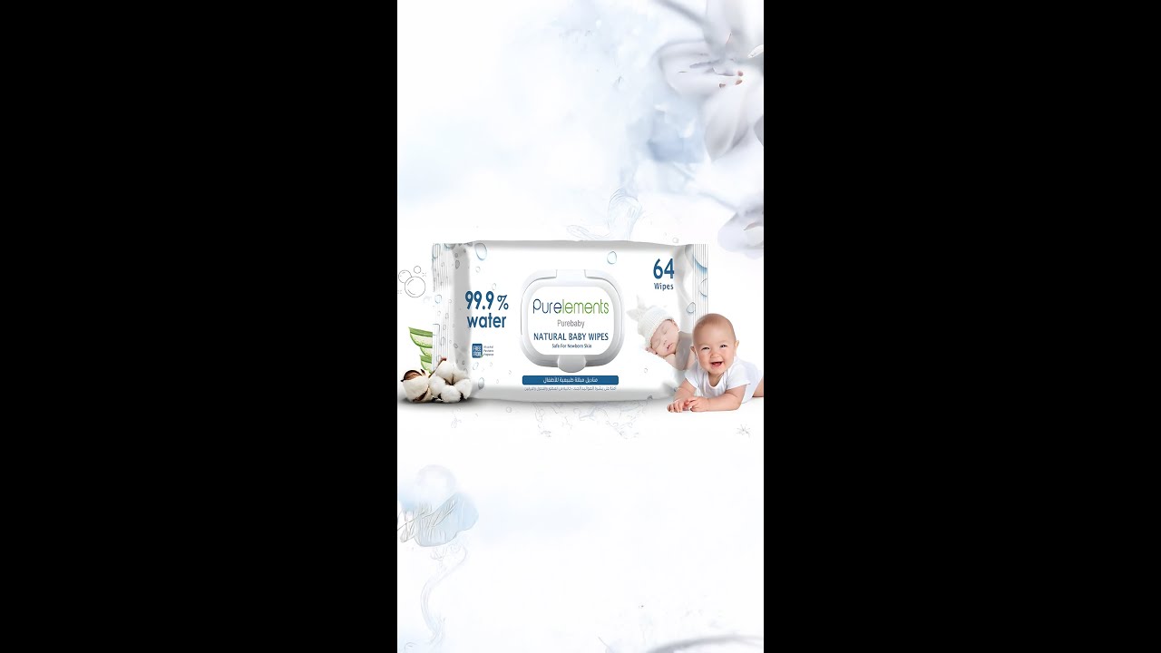 Purelements - 99.9% Aloe Waterwipes - Pack of 768 pcs for Newborn & Sensitive Skin