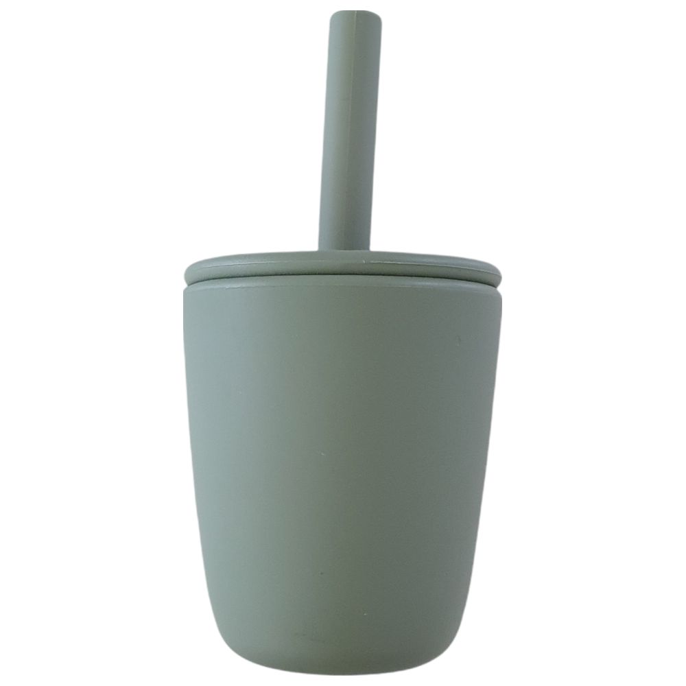 Dove and Dovelet Silicone Cup with Straw Lid - Sage
