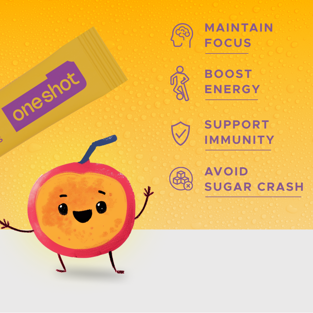 Oneshot - Kids Electrolyte Hydration Sticks - Passion Bliss - 7 Pcs