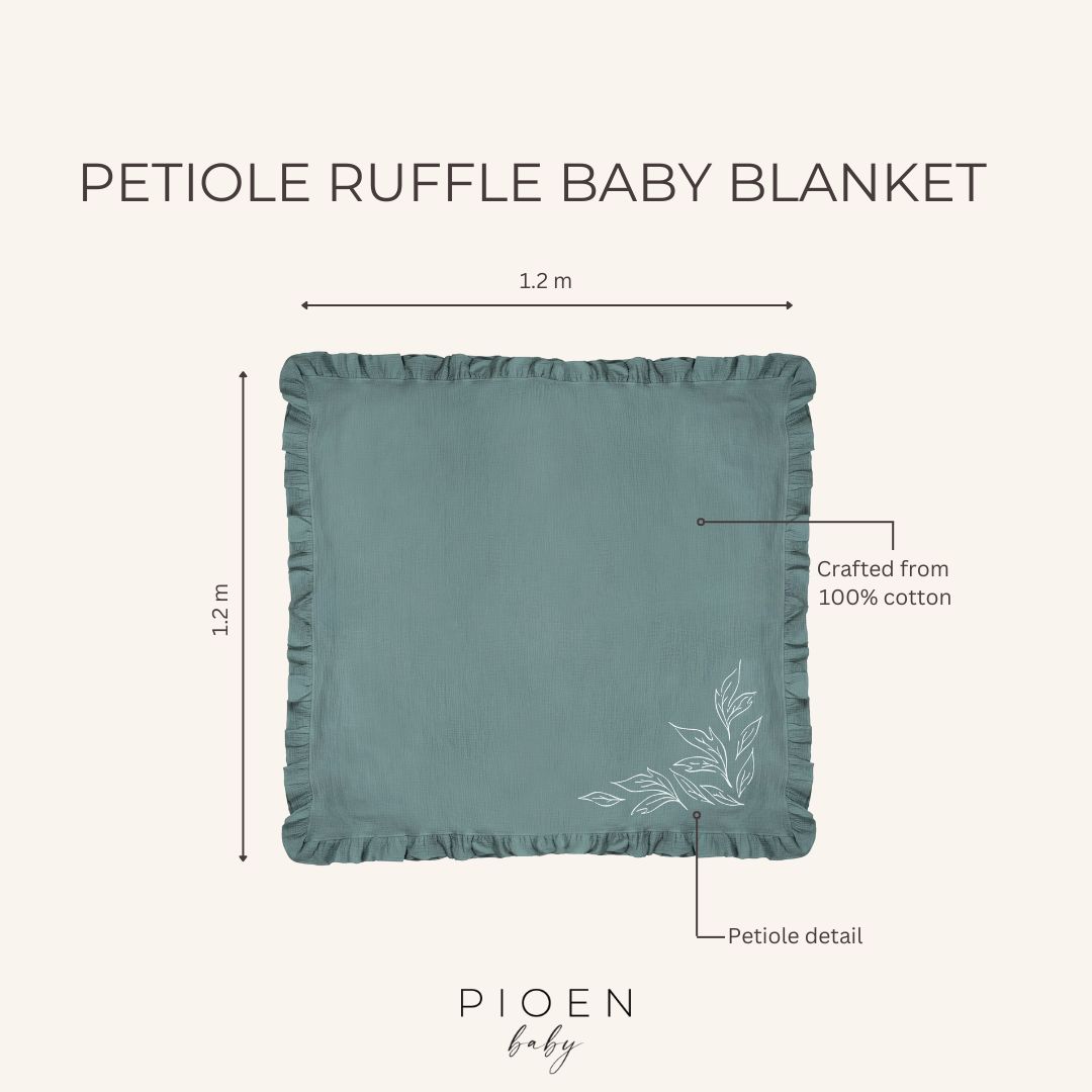 Pioen Baby - Petiole Ruffle Baby Blanket - Sage Green