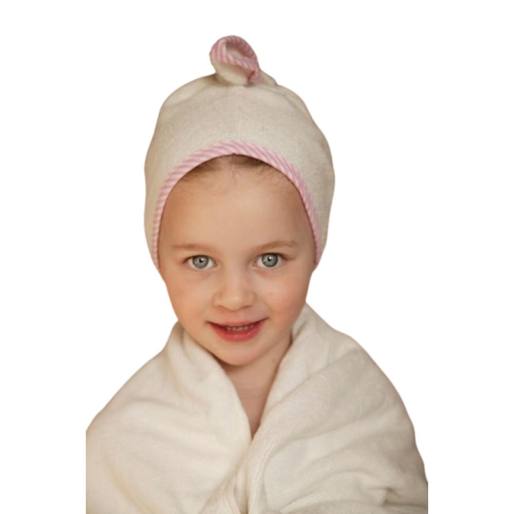 Cuddledry - Cuddletwist Bamboo Hair Towel - Pink Stripe Edge