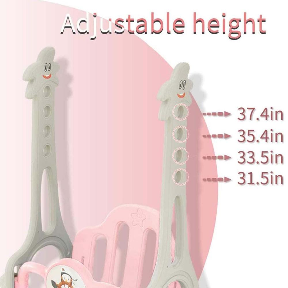 Little Story - 3-in-1 Swing With Slide - Pink