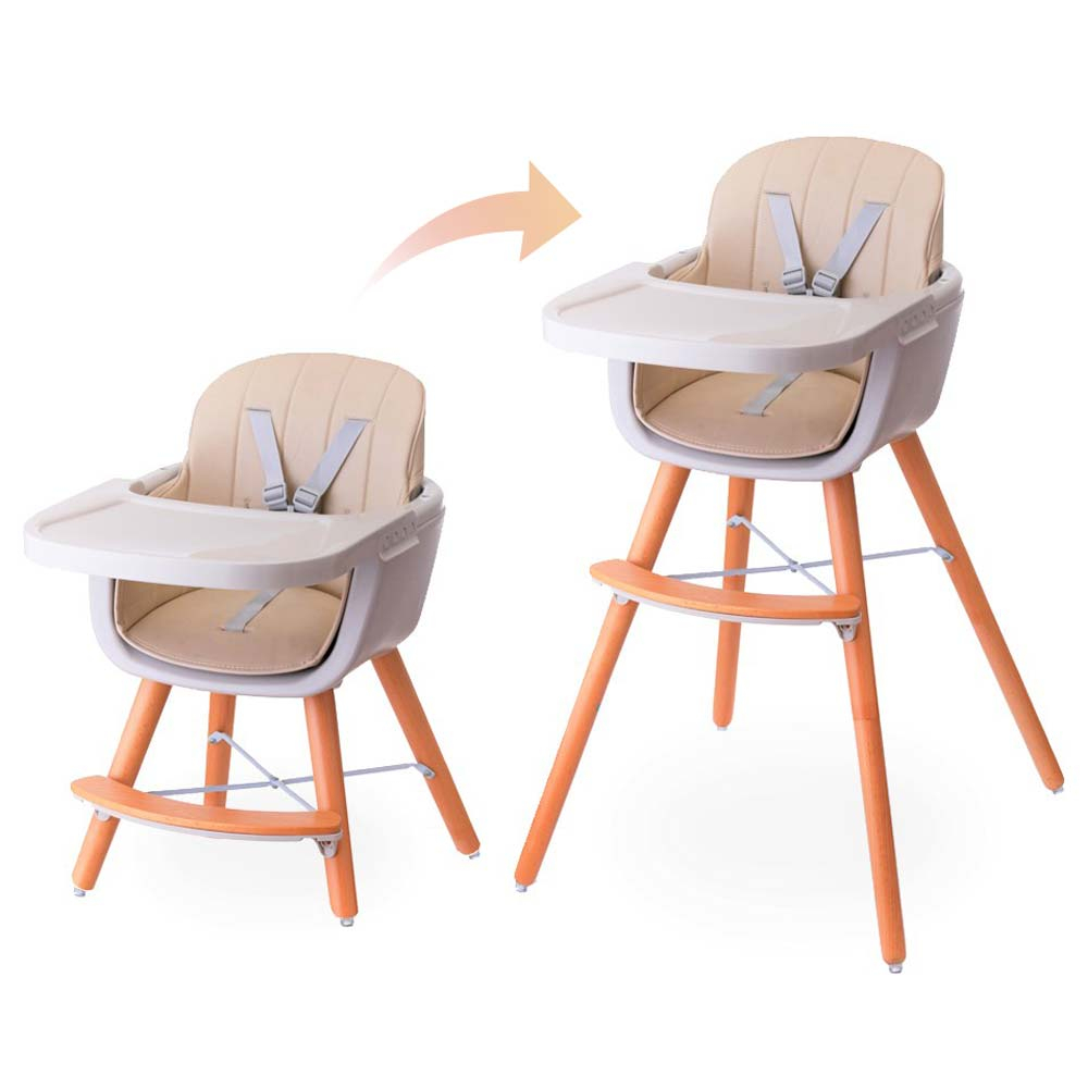 Teknum - Premium Dual Height Wooden High Chair - Ivory