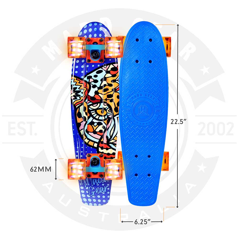 Madd Gear - Sahara Retro Skateboard 22-inch withLed Wheels