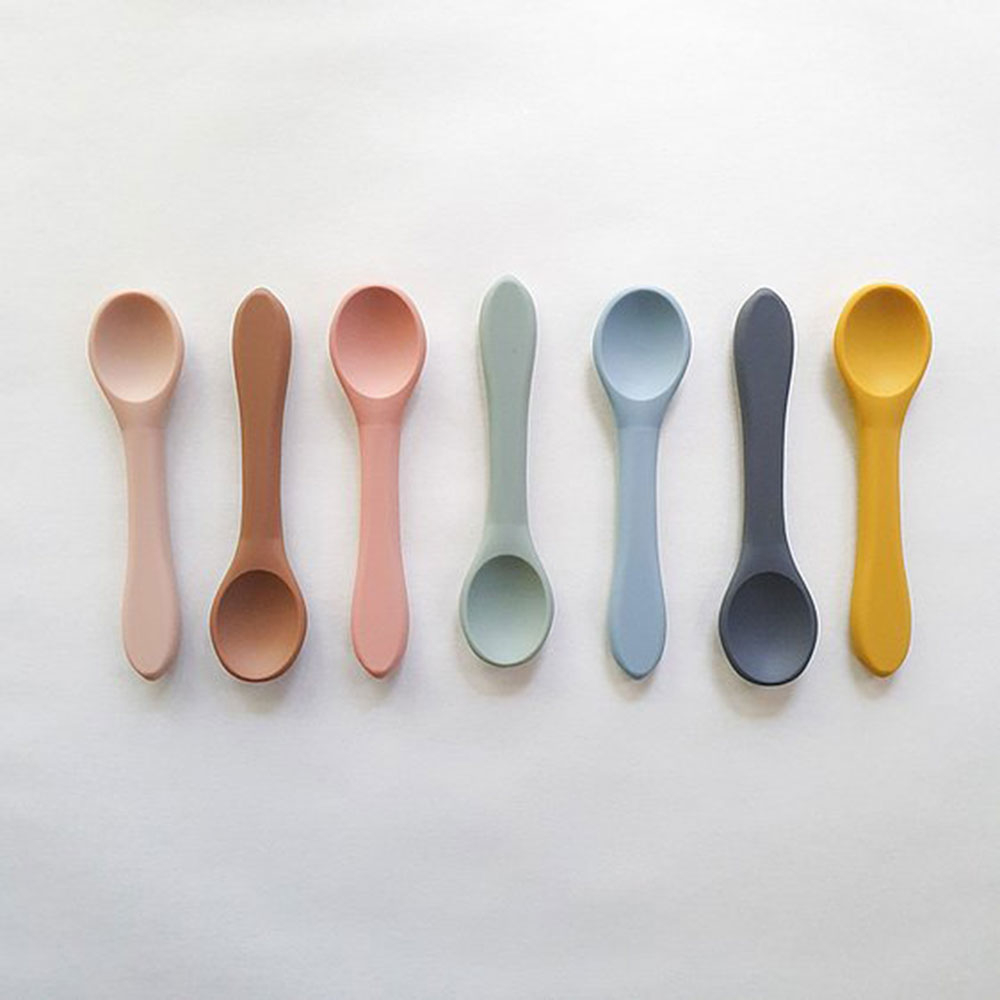 Dove and Dovelet Silicone Fork & Spoon Set - Muted Clay