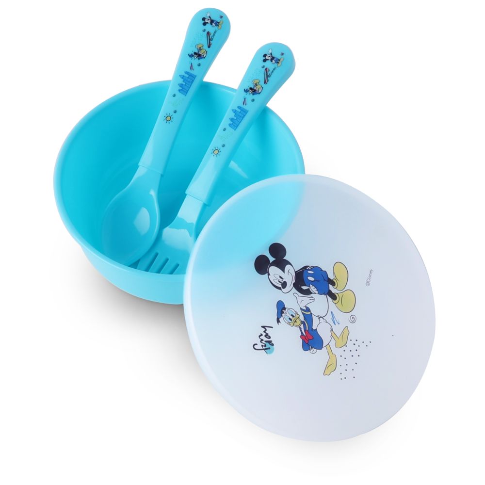 Disney Baby Feeding Bowl, Fork & Spoon Set - Blue