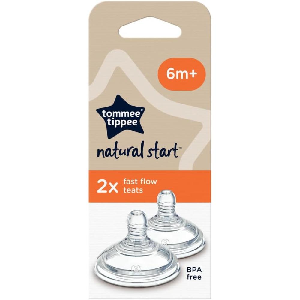 Tommee Tippee - Fast Flow Bottle Teats 6m+ - Pack of 2