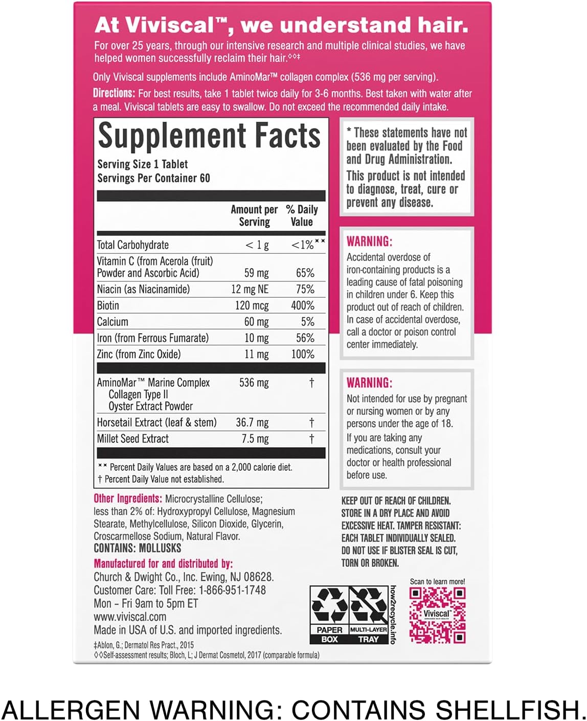 Viviscal - Women Max Strength Hair Supplements 60 Tablets